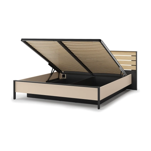 Łóżko ENNA EN-02 180 × 200 cm ze stelażem i LED – widok z przodu – Lenart