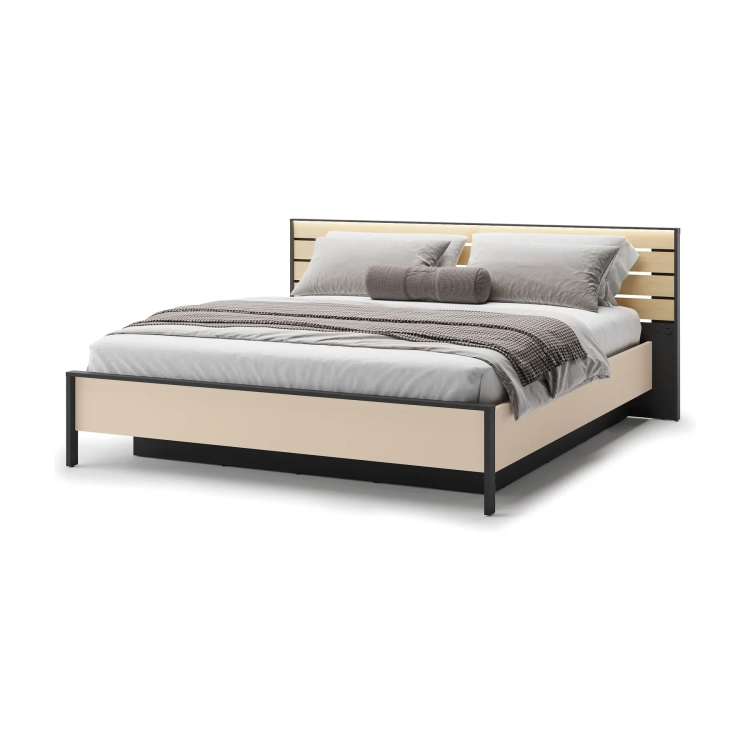 Łóżko ENNA EN-02 180 × 200 cm ze stelażem i LED – widok pod kątem – Lenart