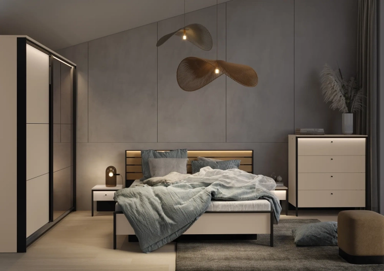 Komoda ENNA EN-03 101 cm z 4 szufladami i LED – aranżacja wnętrza 2 – Lenart