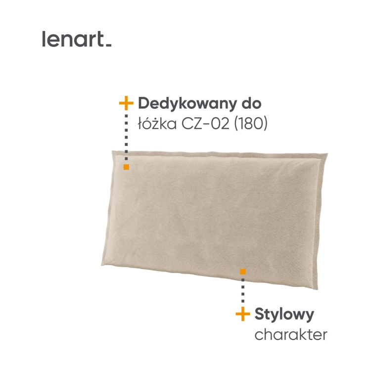 Zagłówek tapicerowany COZY CZ-07 180 cm – beżowy Lenart, kolor beżowy – widok 2