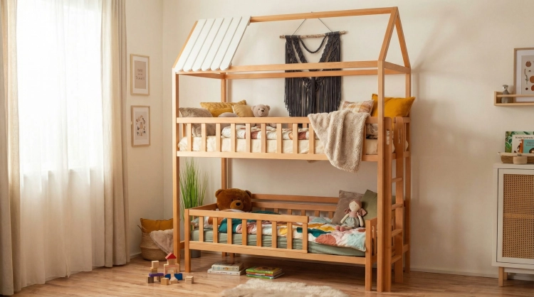 Łóżko piętrowe domek Bunk L z drabinką – zdjęcie 3