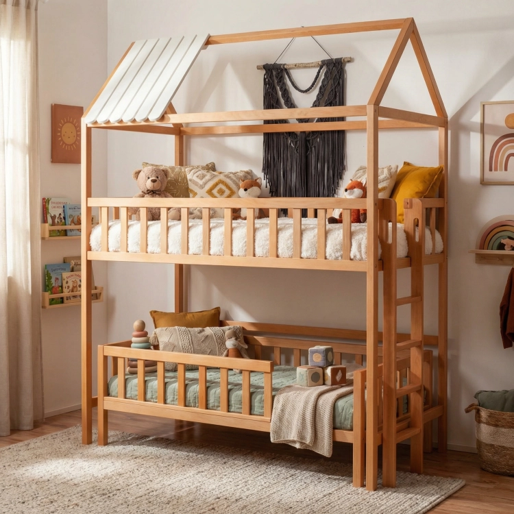 Łóżko piętrowe domek Bunk L z drabinką – zdjęcie 4