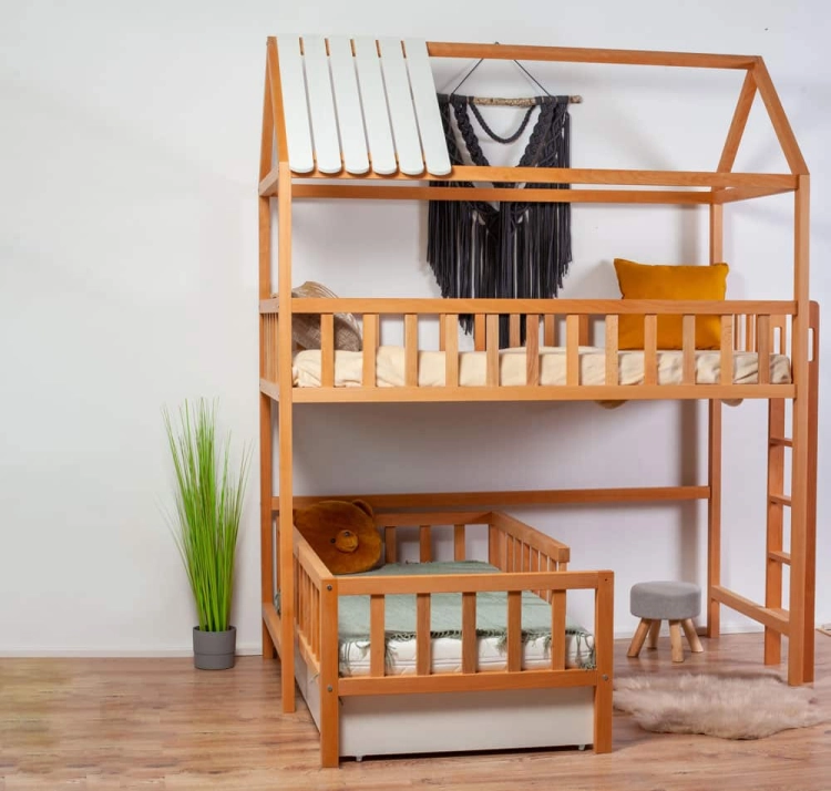 Łóżko piętrowe domek Bunk L z drabinką – zdjęcie 5
