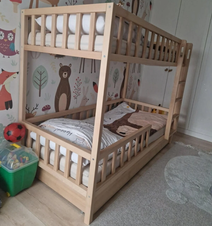 Łóżko piętrowe Basic 2 z drabinką – zdjęcie 3