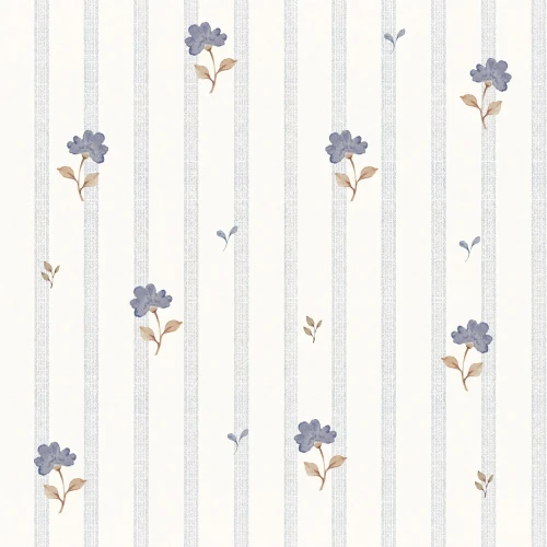 Tapeta Dekornik Delicate Retro Flowers – delikatne niebieskie kwiaty retro