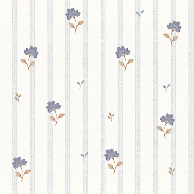 Tapeta Dekornik Delicate Retro Flowers – delikatne niebieskie kwiaty retro