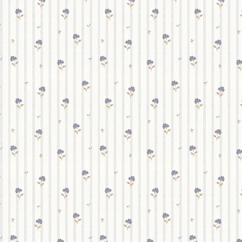 Tapeta Dekornik Delicate Retro Flowers – delikatne niebieskie kwiaty retro