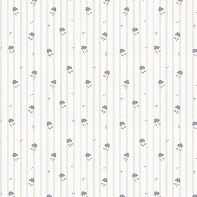Tapeta Dekornik Delicate Retro Flowers – delikatne niebieskie kwiaty retro