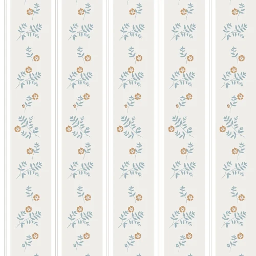 Tapeta Dekornik French Cottage Flowers – kwiaty w stylu prowansalskim i pasy