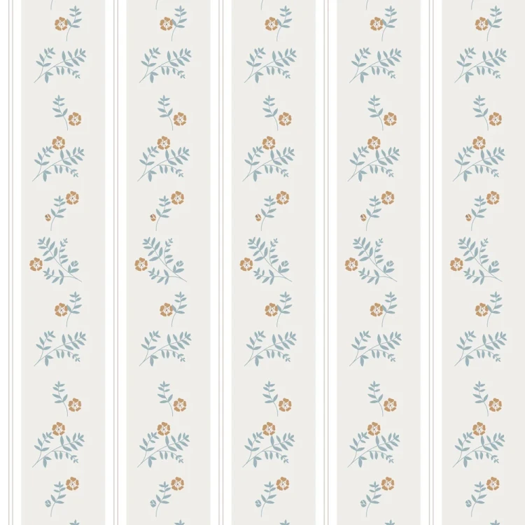 Tapeta Dekornik French Cottage Flowers – kwiaty w stylu prowansalskim i pasy