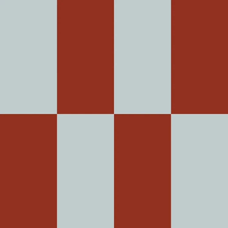 Dekornik Stripes Blue Red Upside Down – błękitne i bordowe pasy odwrócone w połowie wysokości