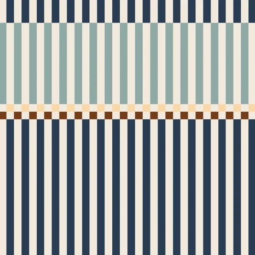 Tapeta Dekornik Stripes Happy Navy Blue and Mint – granatowo-miętowy wzór pasów