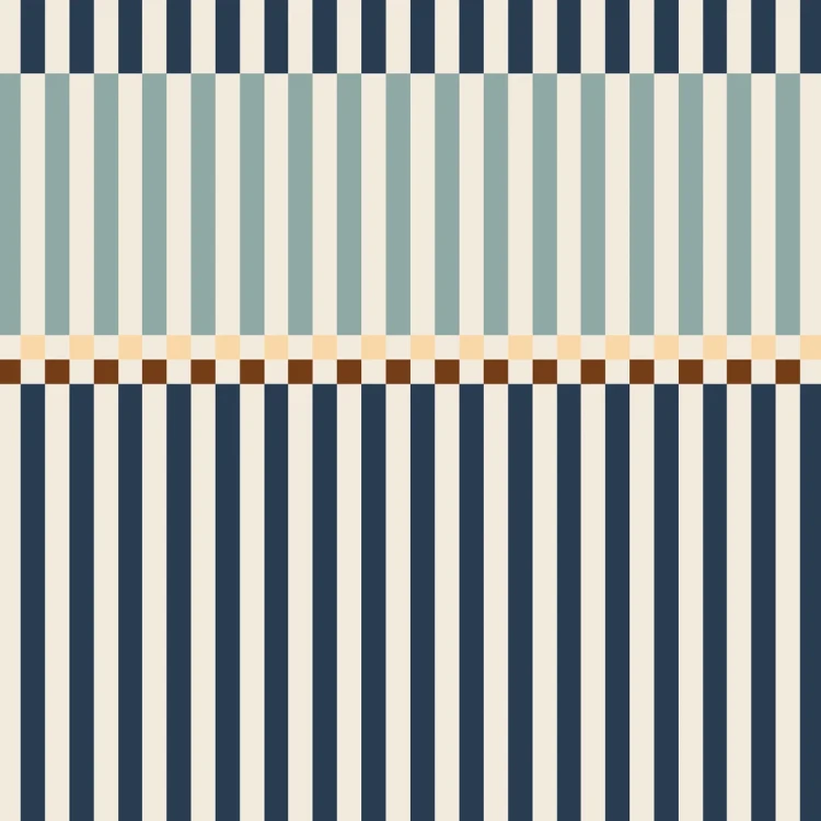 Tapeta Dekornik Stripes Happy Navy Blue and Mint – granatowo-miętowy wzór pasów