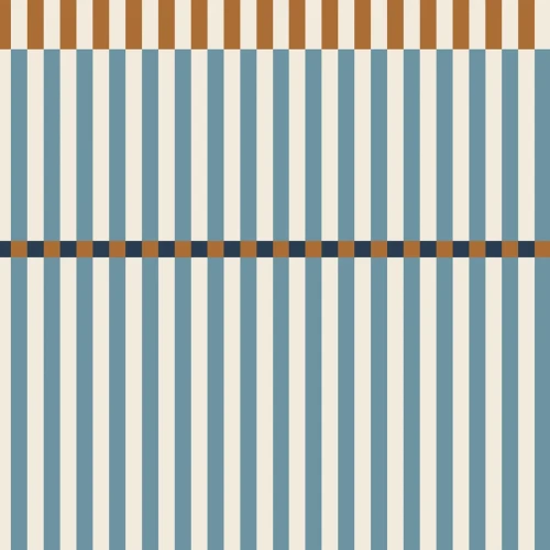 Dekornik Stripes Happy Blue and Honey – błękitne pasy z miodowym i brązowym akcentem
