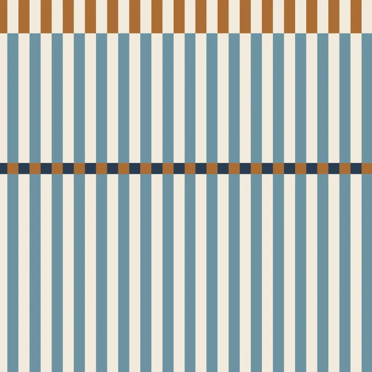Dekornik Stripes Happy Blue and Honey – błękitne pasy z miodowym i brązowym akcentem