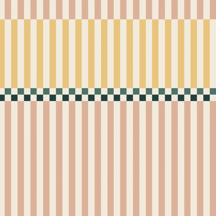 Dekornik Cherry Pink and Sunny Yellow – wzór jasnoróżowych i słonecznie żółtych pasów