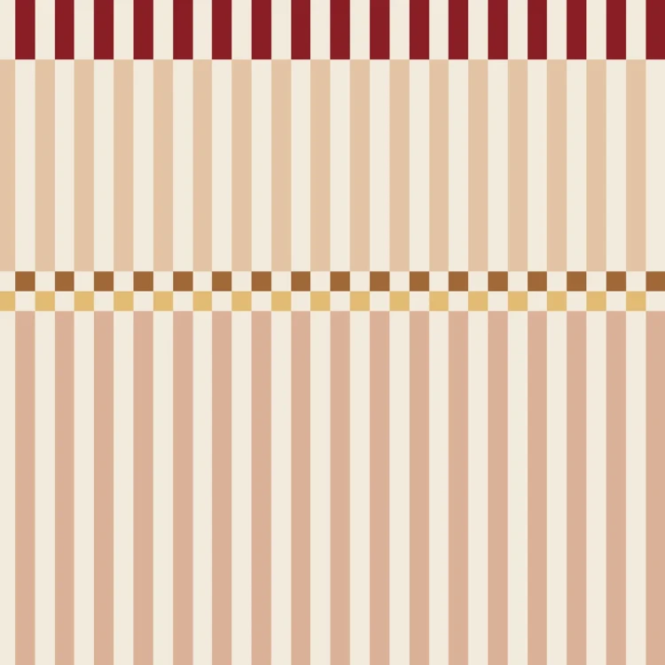 Tapeta Dekornik Stripes Happy Cherry Pink – różowe pasy z czerwonym i brązowym akcentem