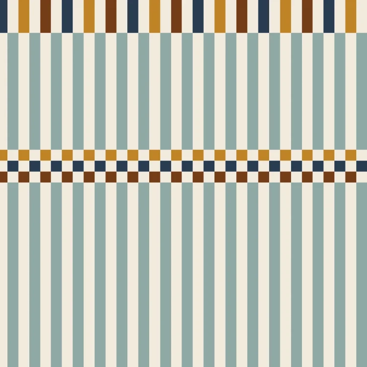 Dekornik Stripes Happy Green and 3 Colours – miętowe paski z trójkolorowym pasem