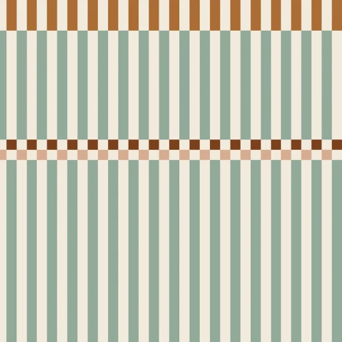 Wzór tapety Dekornik Stripes Happy Green and Cherry – zielone pasy z wiśniowym akcentem