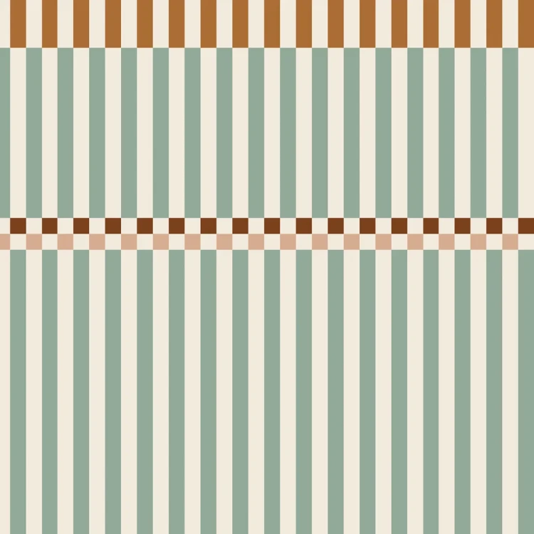 Wzór tapety Dekornik Stripes Happy Green and Cherry – zielone pasy z wiśniowym akcentem