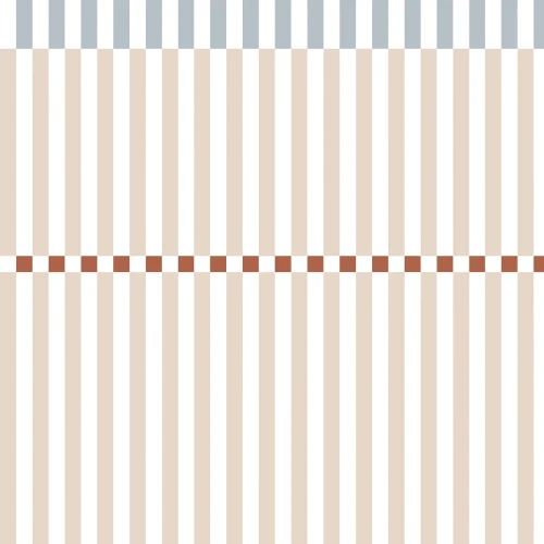 Dekornik Stripes Nostalgia Beige Blue – beżowo-błękitny wzór pasów z falistym detalem