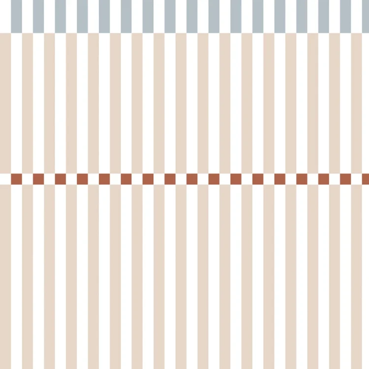 Dekornik Stripes Nostalgia Beige Blue – beżowo-błękitny wzór pasów z falistym detalem