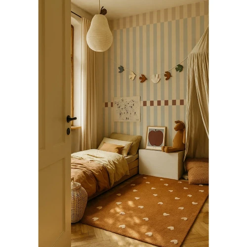 Przytulne wnętrze z tapetą Dekornik Nostalgia Beige Blue Vintage