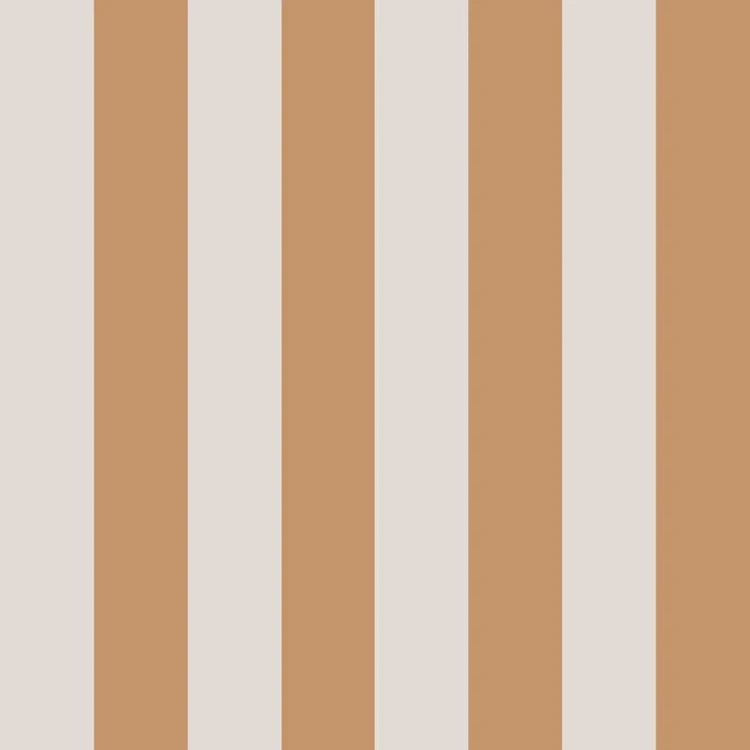 Tapeta Dekornik Portofino Stripes Caramelle – wzór szerokich szaro-karmelowych pasów
