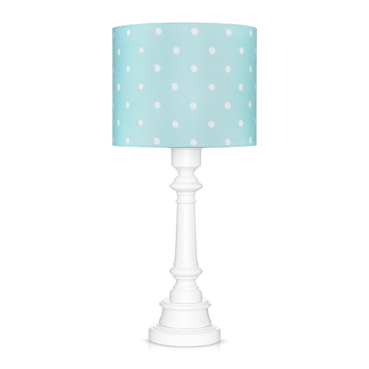 lampa dla dzieci miętowa w białe kropki