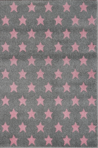Kinderteppich Kids love Rugs DREAMSTAR silbergrau rosa 1