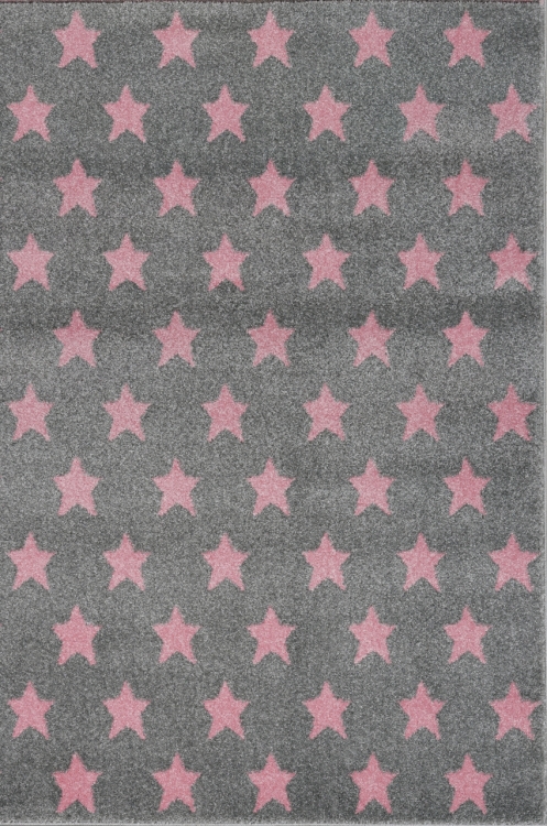 Kinderteppich Kids love Rugs DREAMSTAR silbergrau rosa 1