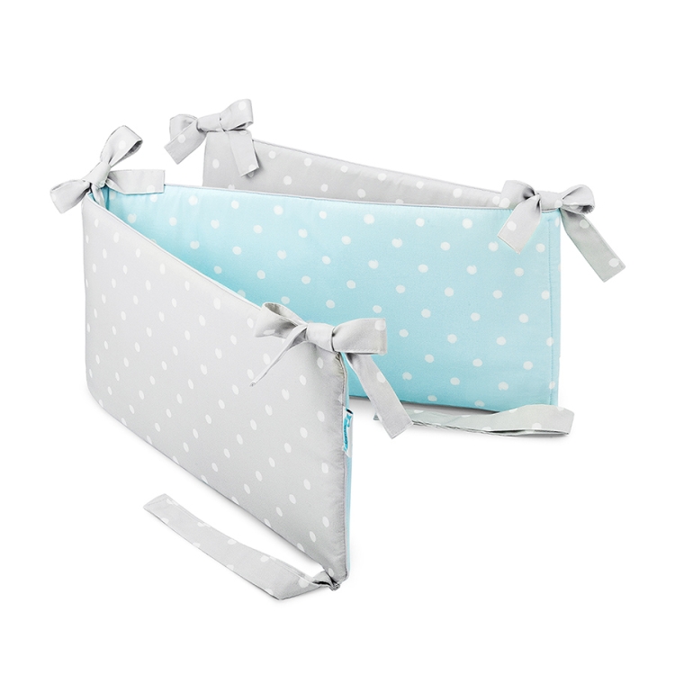 Ochraniacz do łóżeczka Lovely Dots Mint&Grey (2)