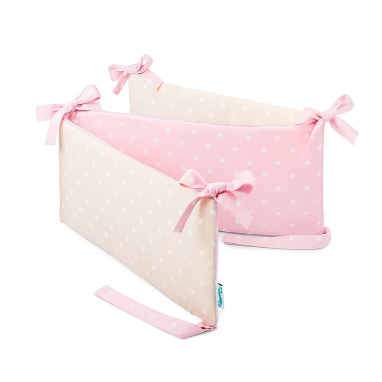 Ochraniacz do łóżeczka Lovely Dots Pink&Beige (2)