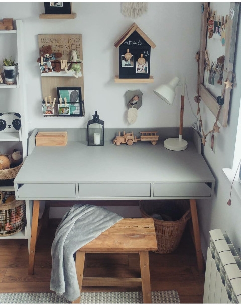 szare biurko do pokoju dziecka lotta grey szare nowoczesny design biurko do pokoju chłopca