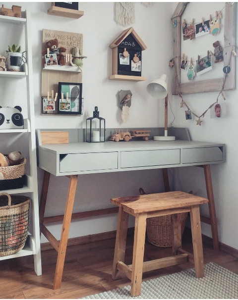 biurko dla chłopca szare biurko do pokoju dziecka lotta grey szare nowoczesny design biurko do pokoju chłopca