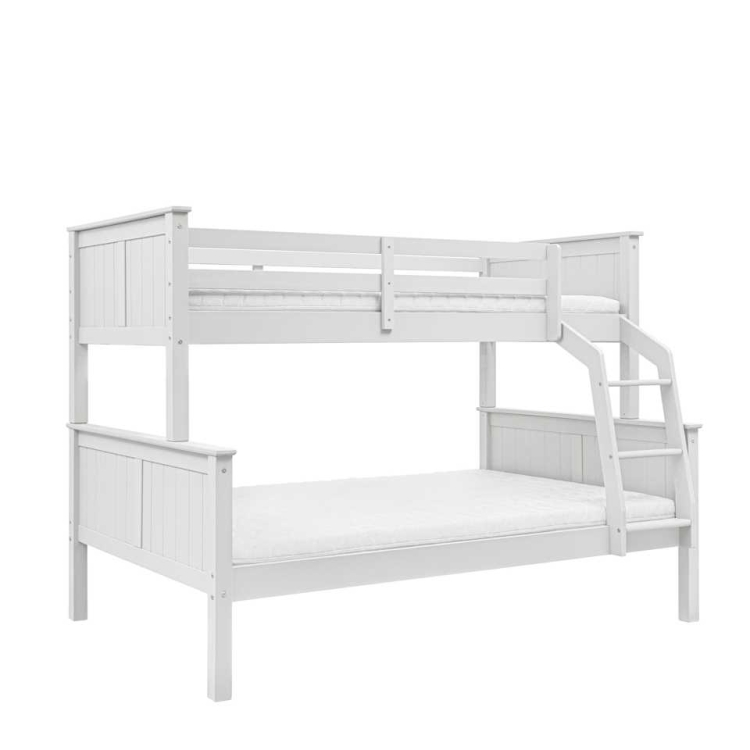 białe duże podwójne łóżko piętrowe 120 cm w stylu skandynawskim