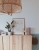 lampka nocna jasno szara lniana w stylu boho
