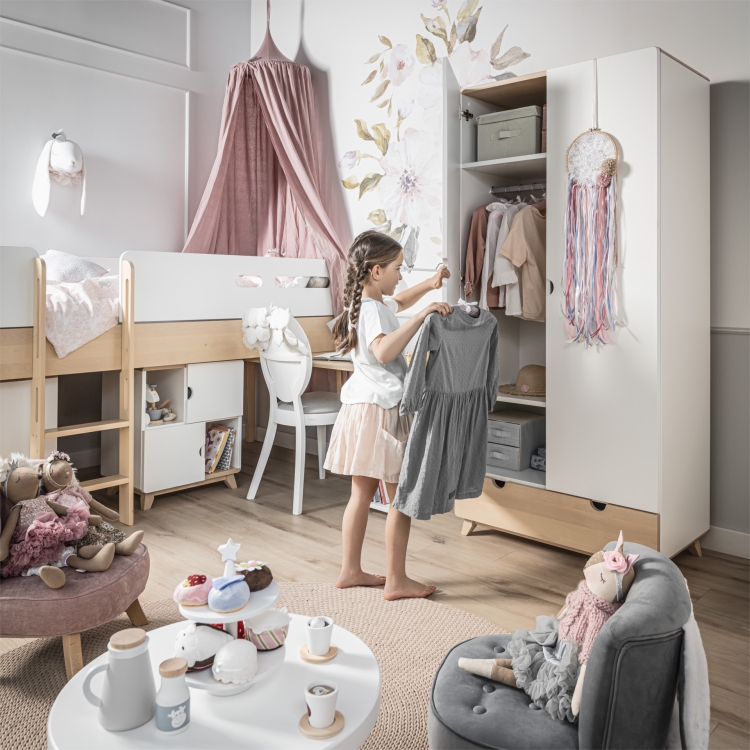 Łóżko do małego pokoju podniesione 90x200 Minimondo