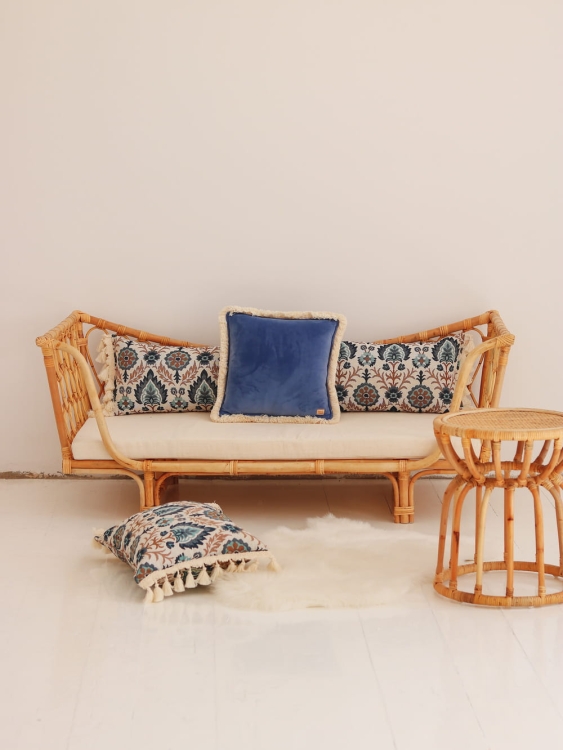Blue iris in Istanbul cushion with fringe (4).jpg