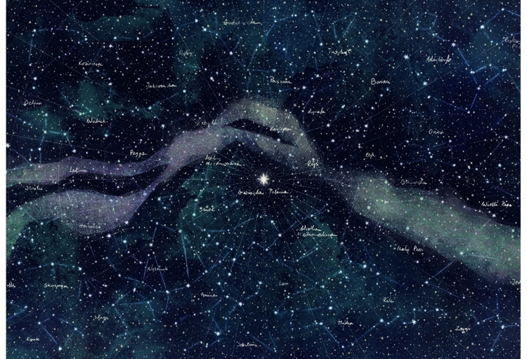 tapeta dla dzieci nocne niebo kosmos gwiazdozbiory