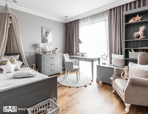 biurko dla dziecka szare Ines Neutral Grey Bellamy, stylowe biurko do pokoju dziecka, biurko dla nastolatki