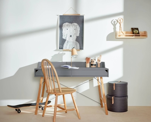 szare biurko do pokoju dziecka lotta grey szare nowoczesny design biurko do pokoju chłopca