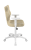 nowoczesne krzesło ergonomiczne z jasnobeżową tapicerką i białą lamówką