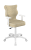 nowoczesne krzesło ergonomiczne z jasnobeżową tapicerką i białą lamówką
