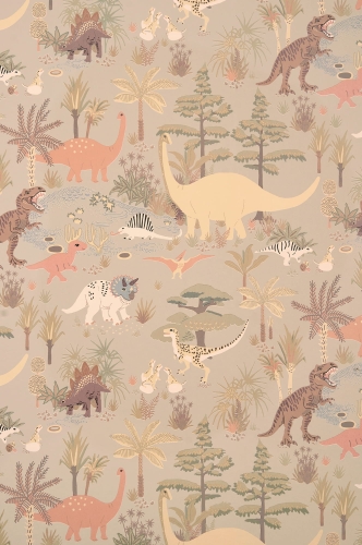 Tapeta Dla Dzieci Delikatna Zieleń Dinozaury