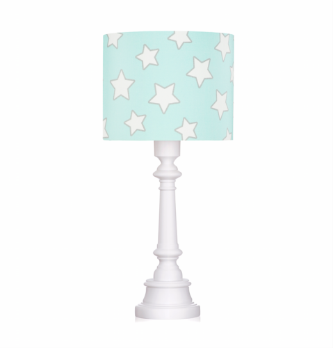 Lampa stojąca miętowa dla dzieci w gwiazdki
