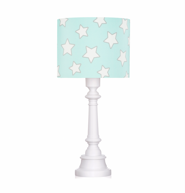 Lampa stojąca miętowa dla dzieci w gwiazdki
