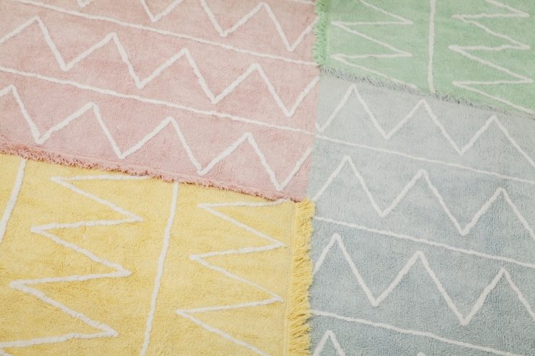 Dywan dziecięcy miętowy z delikatnym wzorem bawełniany Hippy Mint 120 x 160 cm Lorena Canals