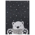 dywan dziecięcy White Bear 120x170 cm w kolorze czarno-białym z motywem polarnego misia i gwiaździstego nieba, idealny do pokoju chłopca lub dziewczynki