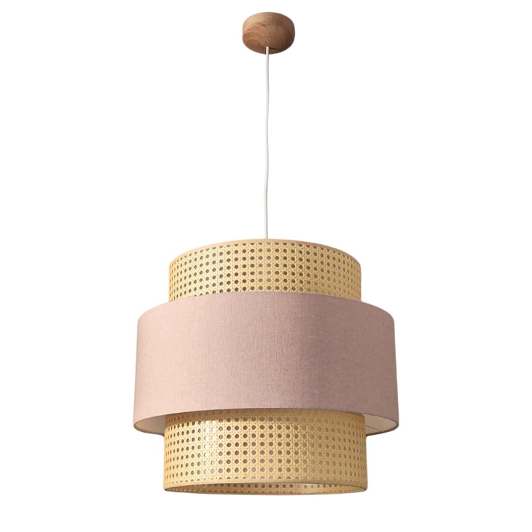 lampa sufitowa boho pudrowy róż